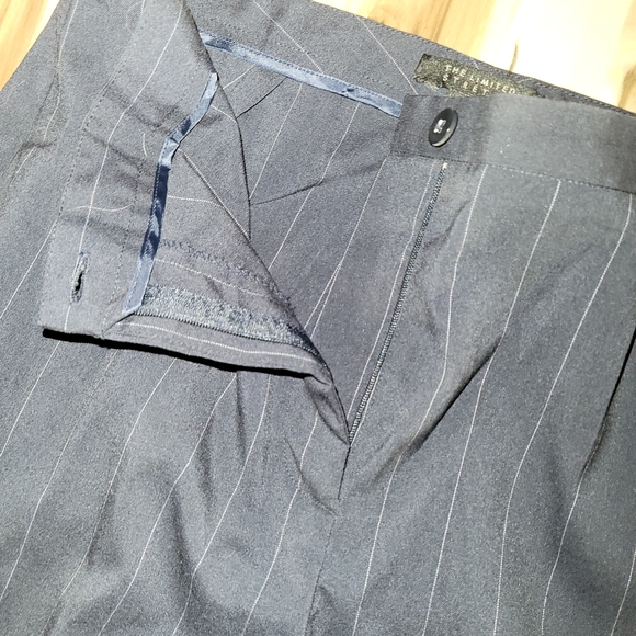 The Limited Stretch Blk Pinstriped Wide Leg Dress Pants EUC - Picture 8 of 13